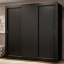 Ver imagem 1 de Guarda-Roupa Casal Madesa Mônaco 3 Portas de Correr Preto Cor:Preto