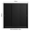 Ver imagem 3 de Guarda-Roupa Casal Madesa Mônaco 3 Portas de Correr Preto Cor:Preto