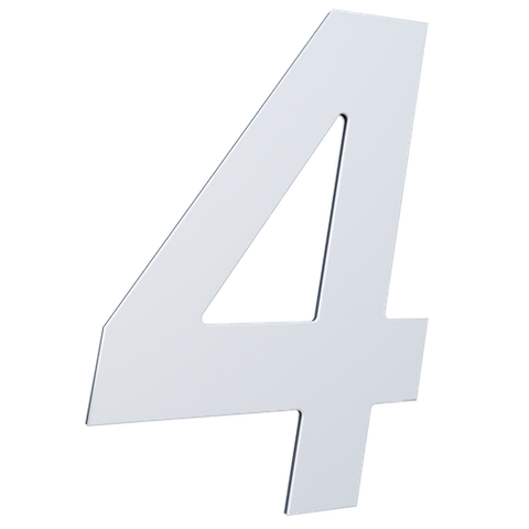 Número 130mm Garbo Font - Branco - Metalmidia 4