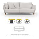 Ver imagem 5 de Sofá Living Hórus Tecido Composê Linho Cru e Marrom Terracota 2,00m