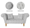 Ver imagem 5 de Namoradeira Recamier Sofá Decorativo 02 Lugares Dubai Suede Branco - Incasa Decor