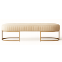 Ver imagem 2 de Recamier Glow 110cm Puff Moderno Premium Sala e Quarto:bege