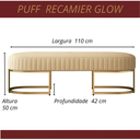 Ver imagem 5 de Recamier Glow 110cm Puff Moderno Premium Sala e Quarto:bege