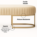 Ver imagem 3 de Recamier Glow 110cm Puff Moderno Premium Sala e Quarto:bege