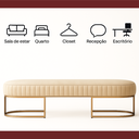 Ver imagem 6 de Recamier Glow 110cm Puff Moderno Premium Sala e Quarto:bege