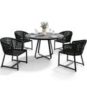 Ver imagem 1 de Kit Mesa Wine Com 4 Cadeira Área Externa Espaço Gourmet Corda Náutica Belize D04 Preto - Lyam