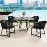 Kit Mesa Wine Com 4 Cadeira Área Externa Espaço Gourmet Corda Náutica Belize D04 Preto - Lyam - 2