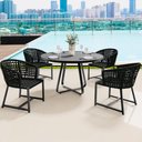 Ver imagem 2 de Kit Mesa Wine Com 4 Cadeira Área Externa Espaço Gourmet Corda Náutica Belize D04 Preto - Lyam