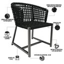 Ver imagem 6 de Kit Mesa Wine Com 4 Cadeira Área Externa Espaço Gourmet Corda Náutica Belize D04 Preto - Lyam