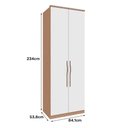 Ver imagem 4 de Guarda Roupa 2 Portas com Colmeia 234cm Setiba Plus Carvalho/branco