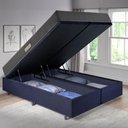 Ver imagem 3 de Cama Baú King 193x203 Suede Preto com Dual Firm Espuma Ecoflex