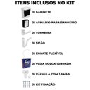 Ver imagem 3 de Gabinete 2 Portas Suspenso Para Banheiro Com Lavatório + Armário + Torneira + Engate + Veda Rosca