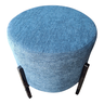 Puff Redondo com Pés de Aço, 40x40x43 Cm, Tecido Blouclé Veneza na Cor Azul - 6