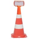 Ver imagem 2 de Sinalizador Solar Viario Duas Cores Cone Obra Rodovia Alerta Emergencia Sinalizaçao Estrada Rua Aven