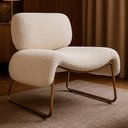 Ver imagem 2 de Poltrona Decorativa Versatil Calm Super Boucle Pés em Metal Off White