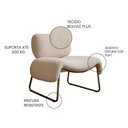 Ver imagem 5 de Poltrona Decorativa Versatil Calm Super Boucle Pés em Metal Off White