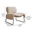 Ver imagem 4 de Poltrona Decorativa Versatil Calm Super Boucle Pés em Metal Off White