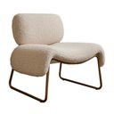 Ver imagem 1 de Poltrona Decorativa Versatil Calm Super Boucle Pés em Metal Off White