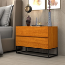 Ver imagem 1 de Mesa de Cabeceira Eros 60cm Base Ferro Preto Quarto Multiuso Organizadora Porta Objetos:naturale