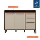 Ver imagem 5 de Balcão 120 cm 3 Portas 2 Gavetas Salvador