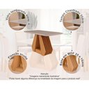 Ver imagem 5 de Conjunto: Mesa Sala Jantar Ágata Tampo Madeirado C/ Vidro 130x80cm e 4 Cadeiras Clarice Savana-
