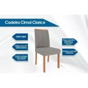 Ver imagem 3 de Conjunto: Mesa Sala Jantar Ágata Tampo Madeirado C/ Vidro 130x80cm e 4 Cadeiras Clarice Savana-