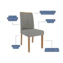 Ver imagem 4 de Conjunto: Mesa Sala Jantar Ágata Tampo Madeirado C/ Vidro 130x80cm e 4 Cadeiras Clarice Savana-