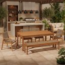 Ver imagem 2 de Mesa de Jantar com Banco de Madeira 180cm e 04 Cadeiras Trammare C07 Corda Náutica Rami - Lyam