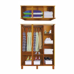 Guarda-Roupa Solteiro 1 Espelho 6 Portas e Cabideiros  - 2