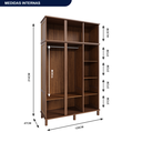 Ver imagem 4 de Guarda-Roupa Solteiro 1 Espelho 6 Portas e Cabideiros 