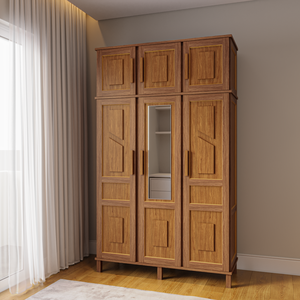 Guarda-Roupa Solteiro 1 Espelho 6 Portas e Cabideiros 