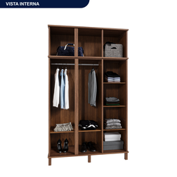 Guarda-Roupa Solteiro 1 Espelho 6 Portas e Cabideiros  - 5