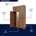 Ver imagem 6 de Guarda-Roupa Solteiro 1 Espelho 6 Portas e Cabideiros 