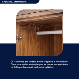 Guarda-Roupa Solteiro 1 Espelho 6 Portas e Cabideiros  - 7