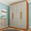 Ver imagem 2 de Guarda-Roupa Solteiro com 4 Portas e 2 Gavetas 133cm Multimóveis CR35480 Cinamomo/Off White