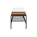 Ver imagem 4 de Banco 1m Palazzo Recamier Decorativo com Bandeja Mesa Lateral Quarto Sala Studio Metal Madeira Banco