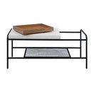 Ver imagem 3 de Banco 1m Palazzo Recamier Decorativo com Bandeja Mesa Lateral Quarto Sala Studio Metal Madeira Banco