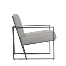 Poltrona Industrial, Decorativa, Sala e Recepção - Kit 2 - Poltrona Flow Linho Cinza - 6