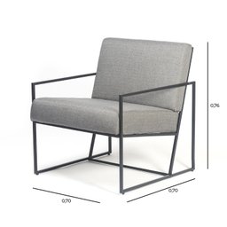 Poltrona Industrial, Decorativa, Sala e Recepção - Kit 2 - Poltrona Flow Linho Cinza - 8