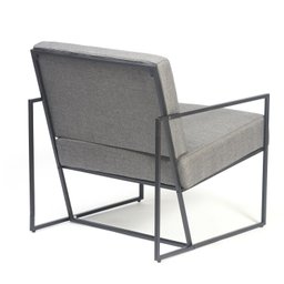 Poltrona Industrial, Decorativa, Sala e Recepção - Kit 2 - Poltrona Flow Linho Cinza - 4