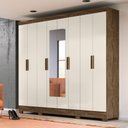 Ver imagem 2 de Guarda Roupa 8 Portas com Espelho Diplomata Castanho Wood Baunilha 911391 Moval