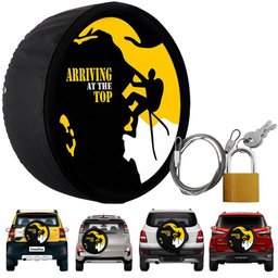 Capa Pneu Roda Estepe Volkswagen Crossfox Universal com Cadeado Anti Furto Aro 14 À 16 Carrhel 4xx C - 2