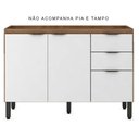 Ver imagem 4 de Balcão para Pia Firenze 120 Cm Amêndola Branco - Demóbile