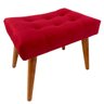 Puff Capitonê Luxo Sued Premium Vermelho Sua Casa Decor Pés Madeira Claro - 7