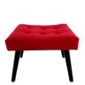 Puff Capitonê Luxo Sued Premium Vermelho Sua Casa Decor Pés Madeira Claro - 6