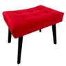 Puff Capitonê Luxo Sued Premium Vermelho Sua Casa Decor Pés Madeira Claro - 5