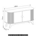 Ver imagem 4 de Buffet Aparador 140cm Sala 2 Portas Uther Cinamomo/off A09 - Mpozenato