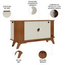 Ver imagem 3 de Buffet Aparador 140cm Sala 2 Portas Uther Cinamomo/off A09 - Mpozenato