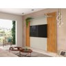 Painel Ripado Del 2.30m para Tv até 85'' Cor Off White / Cinamomo Pt - 1