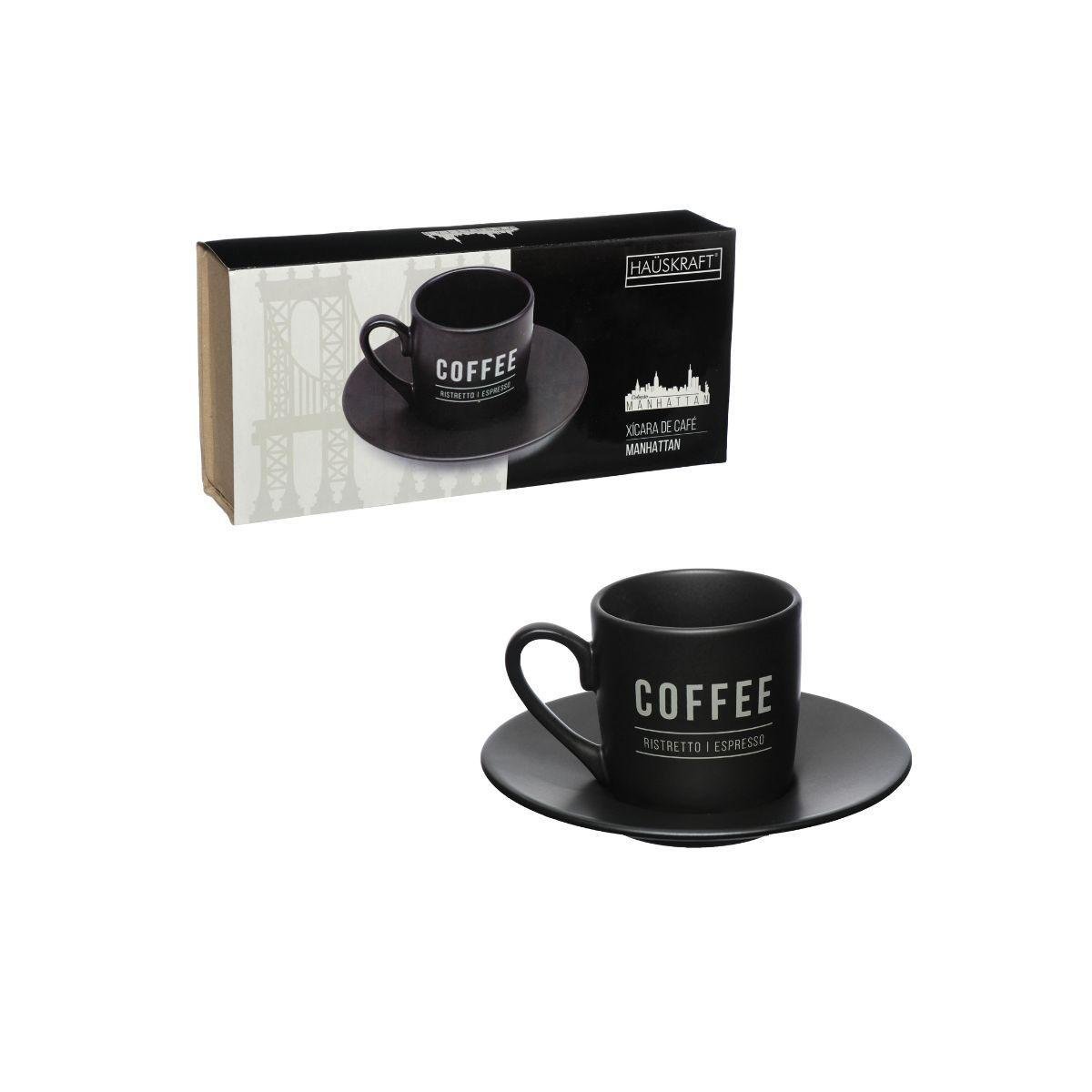 Jogo Xícaras Porcelana 80ml Café Pires Manhattan Hauskraft - 6